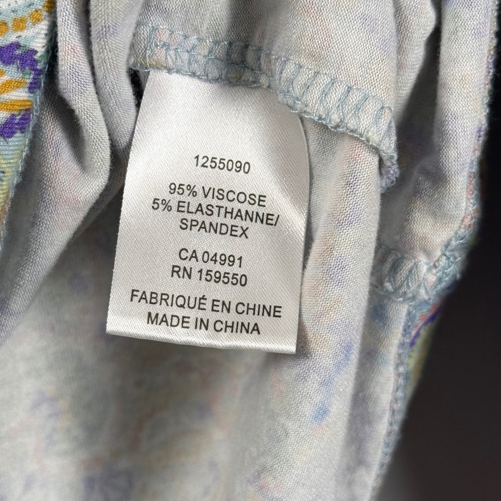 Maison d'Amelie Paris Womens L Paisley Ruched Puff Shoulder Long Sleeve Top - Picture 4 of 8